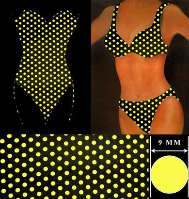 Pöttyös fürdőruha anyag